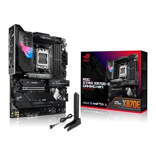 ASUS ROG Strix X870E-E Gaming WiFi AMD AM5 X870 ATX Motherboard 18+2+2 Power Stages, Dynamic OC Switcher, Core Flex, DDR5 AEMP, WiFi 7, 5X M.2, PCIe® 5.0, Q-Release Slim, USB4®, AI OCing & Networking