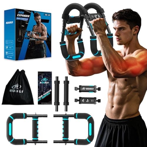 Twister Arm Trainer & Chest Workout Equipment with Digital Display - Auto Reps & Calorie Estimator, 40-120 lbs Home Gym Chest Exerciser for Men, Blue Pro — image 1