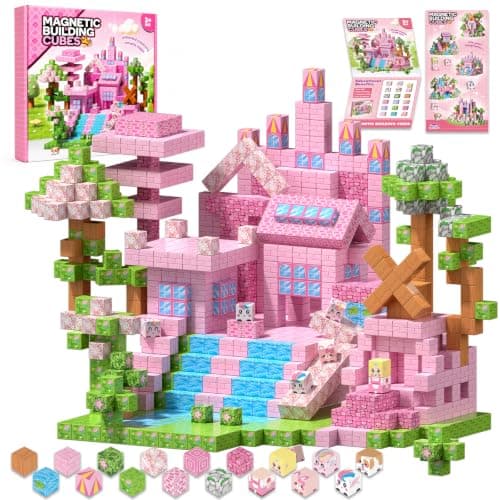 Magnetic Blocks 100PCS Pink Castle Building Set for Kids Ages 3+ — image 1