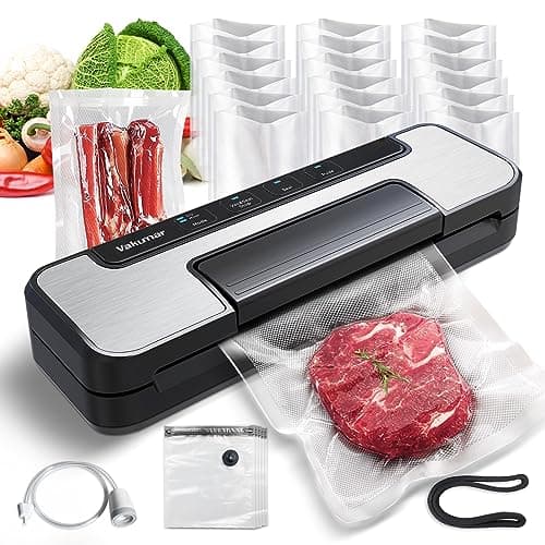 Vakumar Vacuum Sealer Machine, 80Kpa Food Vacuum Sealer Machine with Double Pump, Dry,/Moist, Pulse Mode, Handle Locked Design, LED Indicator Light & Cutter,12MM Widened Heating Strip — image 1