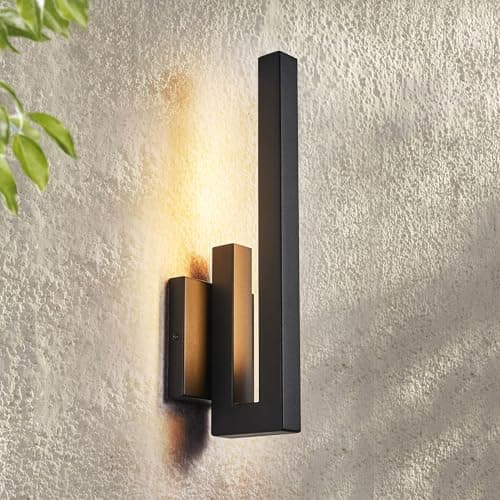 Tarentlight 15" Ht Modern Minimalist Linear Outdoor Wall Light,3000K 13W Integrated LED,Textured Black Anti-Rust Metal,Wet Rated for Exterior House, Porch & Patio,Garage,Yard Front Door,Garden. — image 1