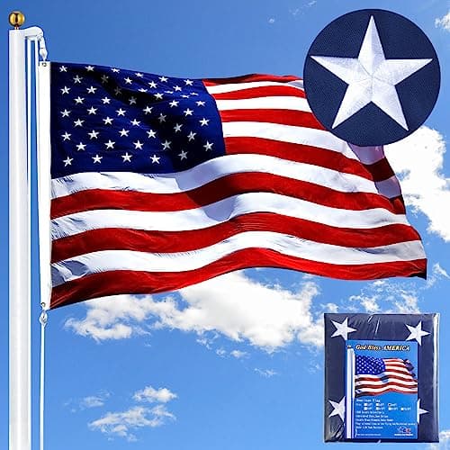 American Flag 3x5 Outdoor Heavy Duty, American Flags for outside 3x5 , Heavy Duty Nylon USA Flags with Durable Brass Grommets, Sewn Stripes Standard, 300D Nylon USA Flag for Indoor Outside Decoration — image 1