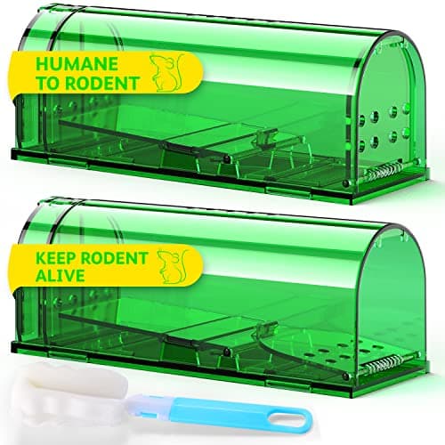 Humane Mouse Trap No Kill, Live Mice Traps Indoor for Home, Reusable Mouse Catcher for House, Catch and Release Rat Capture Cage, Quick Effective and Safe for Pets-2 Pack — image 1