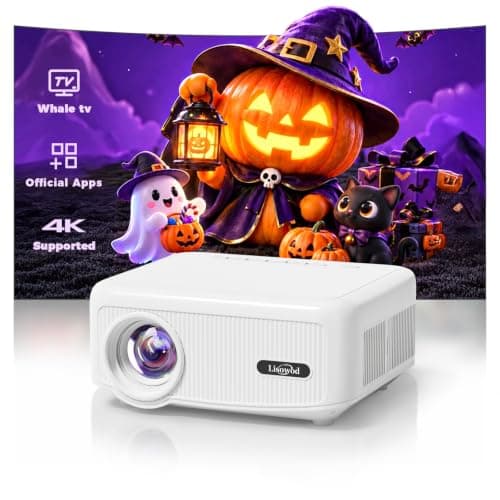 Outdoor Projector with WiFi and Bluetooth, Movie Projector 4K Built-in Apps | Ultra-Bright & 1k+ Official Apps, Electric Focus & 4P Keystone, Lisowod Smart Portable Proyector for Backyard, Home Cinema — image 1