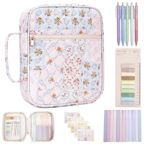 Large Bible Cover for Women, Durable Quilted Tote Bag with Handles, Bible Carry Case for Girls, Bible Study Supplies Accessories(Quilted) — image 1