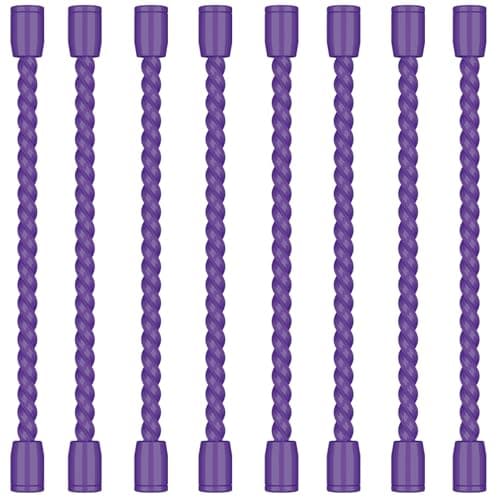 8PCS 4-Inch Silicone Cable Ties, Bendable Rubber Twist Ties, Reusable Twist Ties for Cords, gear ties for Organizing, Bundling (Purple)