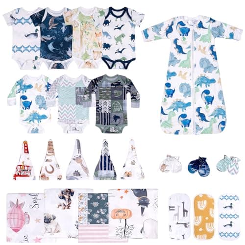 littogoose 23 Piece Newborns Layette Gift Set for Boys & Girls, Newborn to 6 Months, Baby Clothes Essential