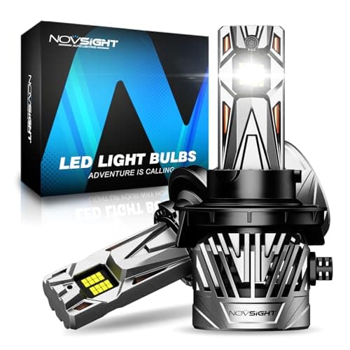 NOVSIGHT 𝐇13 Fog Light Bulbs - 50000LM Extreme Bright 𝐇13/𝟗?08 Fog Lights 6500K White, Effective Heat Dissipation LED Light Bulb, IP68 Waterproof, Plug and Play, Pack of 2 — image 1