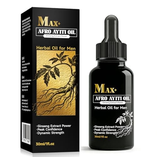 Max+ Afro Ayiti Oil for Men, Natural Herbal Extra Strength Intimate Care Oil, Male-Specific Body Massage Oil with A Non-Greasy Formula that Quickly Absorbs, Enhances Vitality