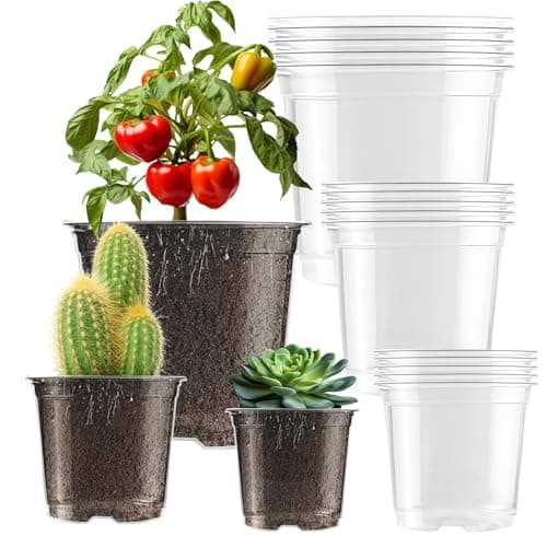 auriikoop Clear Nursery Pots 5/4/3.5 Inch Plastic Seedling Plant Pot with Drainage Holes for Transplanting Succulents Cuttings (15Pcs) — image 1