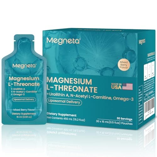 Magnesium L-Threonate Liquid, 2,000 mg, Liposomal Delivery, 30 Packets | 2,000 mg Magnesium L-Threonate, Supports Memory, Focus, Calm & Sleep With Urolithin A, ALCAR, Omega-3 — image 1