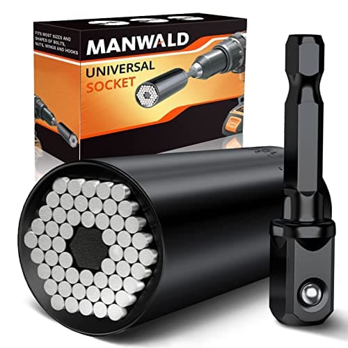 MANWALD Universal Socket Tool, Super Socket Unscrew Any Bolt, Adjustable Socket Drill with Adapter, Fathers Day Dad Gifts from Daughter Wife Son, Gifts for Him, Men, Kids, Boyfriends, 2 PCS, Black — image 1