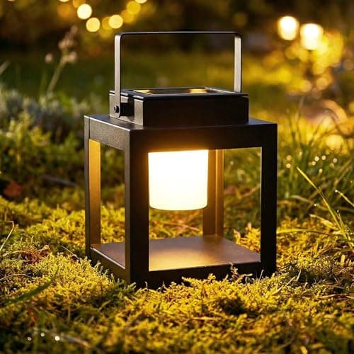 Solar Lantern Outdoor Table Lamp - Portable Hanging LED Lights, Dural Rechargeable Waterproof Decorative Lights for Patio Camp — image 1