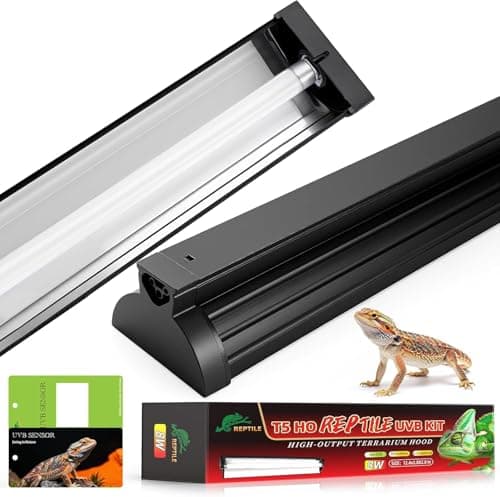 Haceryc UVB Light for Reptile 8W, T5 UVB Reptile Light Fixture HO Combo Kit with Test Sensor Cards, 12" High Output Reptiles Light Bar UVA UVB Desert Lamp for Turtle Lizard Bearded Dragon Tank