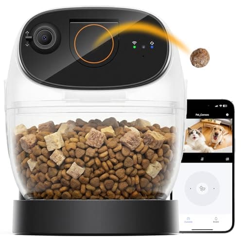 3K Pet Camera Treat Dispenser for Dogs & Cats - 32ft Remote Tossing Security Indoor Cam with 360° View, Phone App, Bark Alert, Privacy Cover, 2.4/5G Dual-Band WiFi, No Subscription - Robot M3 — image 1