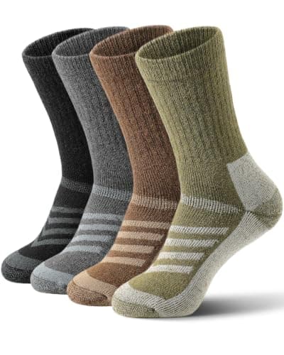 Merino Wool Socks for Men & Women, 4 Pairs Thermal Crew Socks — image 1