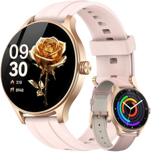 Fitpolo Smart Watch for Women, 1.27” HD Touchscreen, Bluetooth Call & Answer, IP68 Waterproof, 105+ Sports Modes, Fitness Tracker with Heart Rate/SpO2/Sleep Monitor, Smartwatch Gift for Wife - Pink — image 1