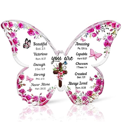 YXOTJHS Christian Gifts for Women, Butterfly Inspirational Gifts for Friends, Religious Spiritual Gifts for Her Mom Girl Coworker Sister, Birthday Gift for Women - Acrylic Plaque — image 1