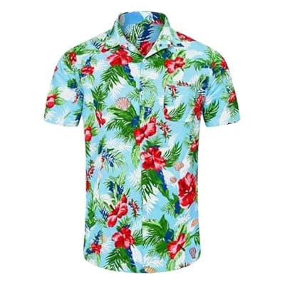 Big and Tall Men's Hawaiian Shirts - Short Sleeve Tropical Floral Button Down, Casual Summer Beach Wear