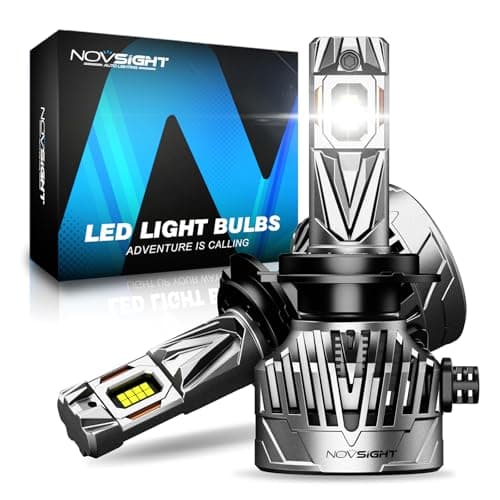 NOVSIGHT 𝐇7 Fog Light Bulbs - 50000LM Extreme Bright 𝐇7 Fog Lights 6500K White, Effective Heat Dissipation LED Light Bulbs, IP68 Waterproof, Plug and Play, Pack of 2 — image 1