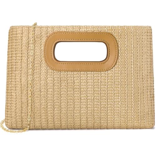 Clutch Purses for Women, Top Handle Straw Purse Handbags, Summer Shoulder Crossbody Bag, Woven Beach Bags Purses