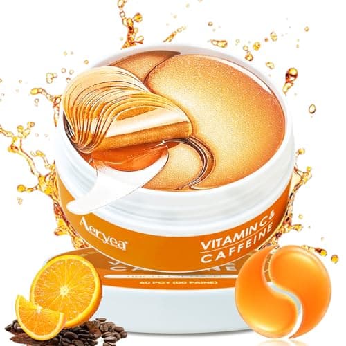 Aeryea Under Eye Patches with Vitamin C & Caffeine 30 Pairs for Dark Circles, Fine Lines and Puffiness, with Niacinamide Hydra-Gel Collagen, Skin Care for Men & Women