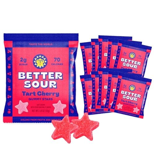 Better Sour Tart Cherry Candy, Sour Gummies with Bold Fruit Flavor, Mouthwatering Sour Candy Made with Real Fruit Juice, Vegan and Gluten-Free Treats, (Pack of 10) — image 1