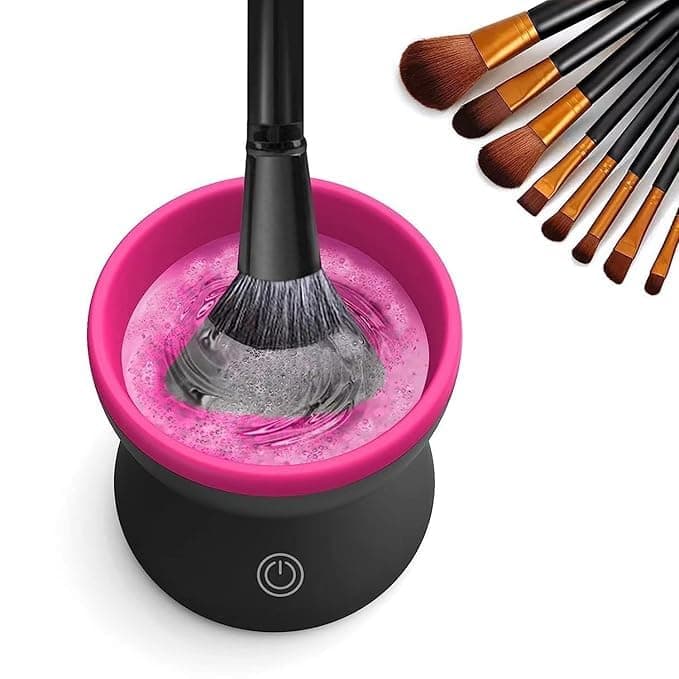 AIQIBAO Portable Electric Makeup Brush Cleaner Machine,USB Cosmetic Brush Cleaner Tools Automatic Brush Silicone Brush Spinner Wash and Dry Deep Cleaning Machine (C) — image 1