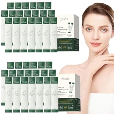 zhnnt 40 Pack Collagen Firming Face Mask,Wash-Free Firming Anti-Ageing Moisturising Face Mask,Smooth & Tight Skin,Facial Masks For Both Men And Women Of All Skin Types