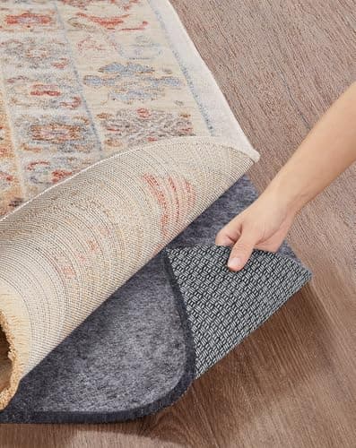 Veken Non Slip Cushioned Rug Pad Gripper 10 x 14 Ft, Felt and Silicone Backing, 1/4 inch Thick Carpet Liner for Hardwood Floors and Finishes, Under Area Rugs Anti Skid Mat, Keep Rugs Safe and in Place — image 1