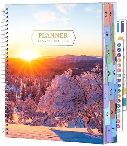 CAGIE 2026 planner Weekly and Monthly Jan 2026-Dec 2026 Hardcover Hourly Daily Planners for Women 26 Calendar Planner with Stickers Spiral Bound Yearly Agenda, 8.5 x 11 — image 1