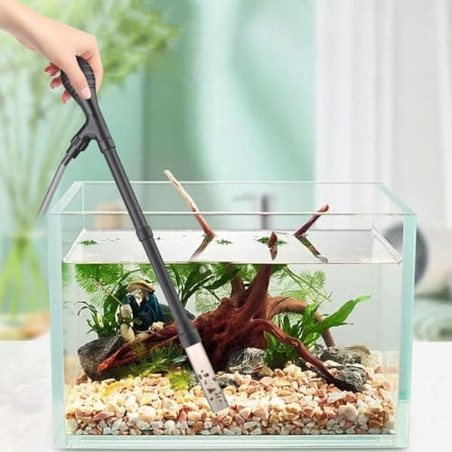 Small Gravel Vacuum for Aquarium, Adjustable Length Manual 80GPH Aquarium Gravel Cleaners, Low Water Level Fish Tank Water Changer with Suction Ball, Use for Fish Tank Cleaning Gravel and Sand — image 1