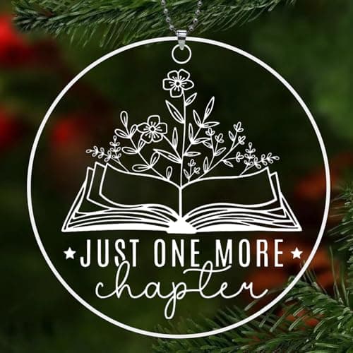 Book Ornaments for Christmas Tree,Book Lover Christmas Ornaments 2025,Book Lovers Gifts for Women Men Readers Librarian,Gifts for Book Lovers,Book Lover Ornament - Just One More Chapter — image 1