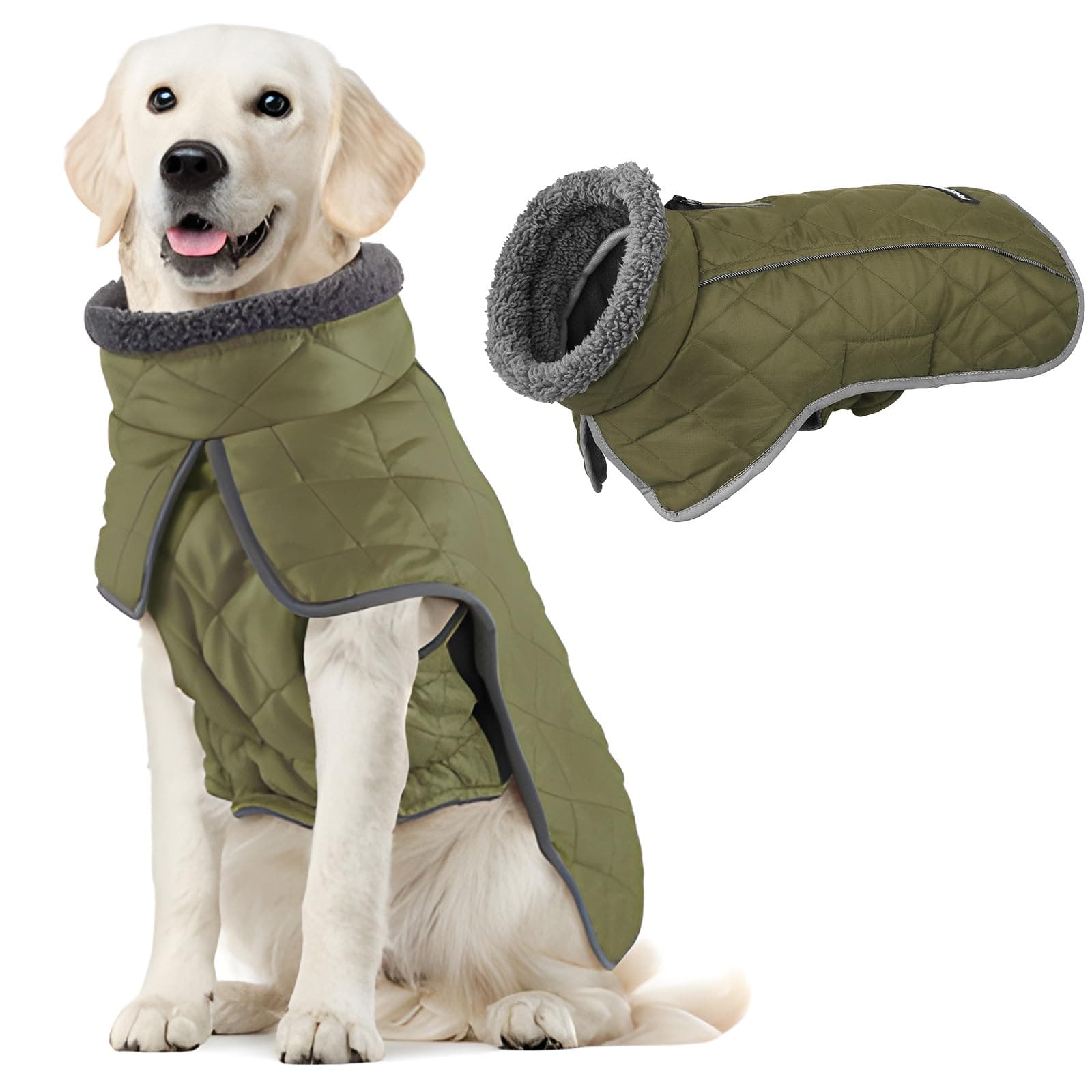 Fragralley Dog Winter Coat Turtleneck Windproof Dog Vest for Walking,Hiking