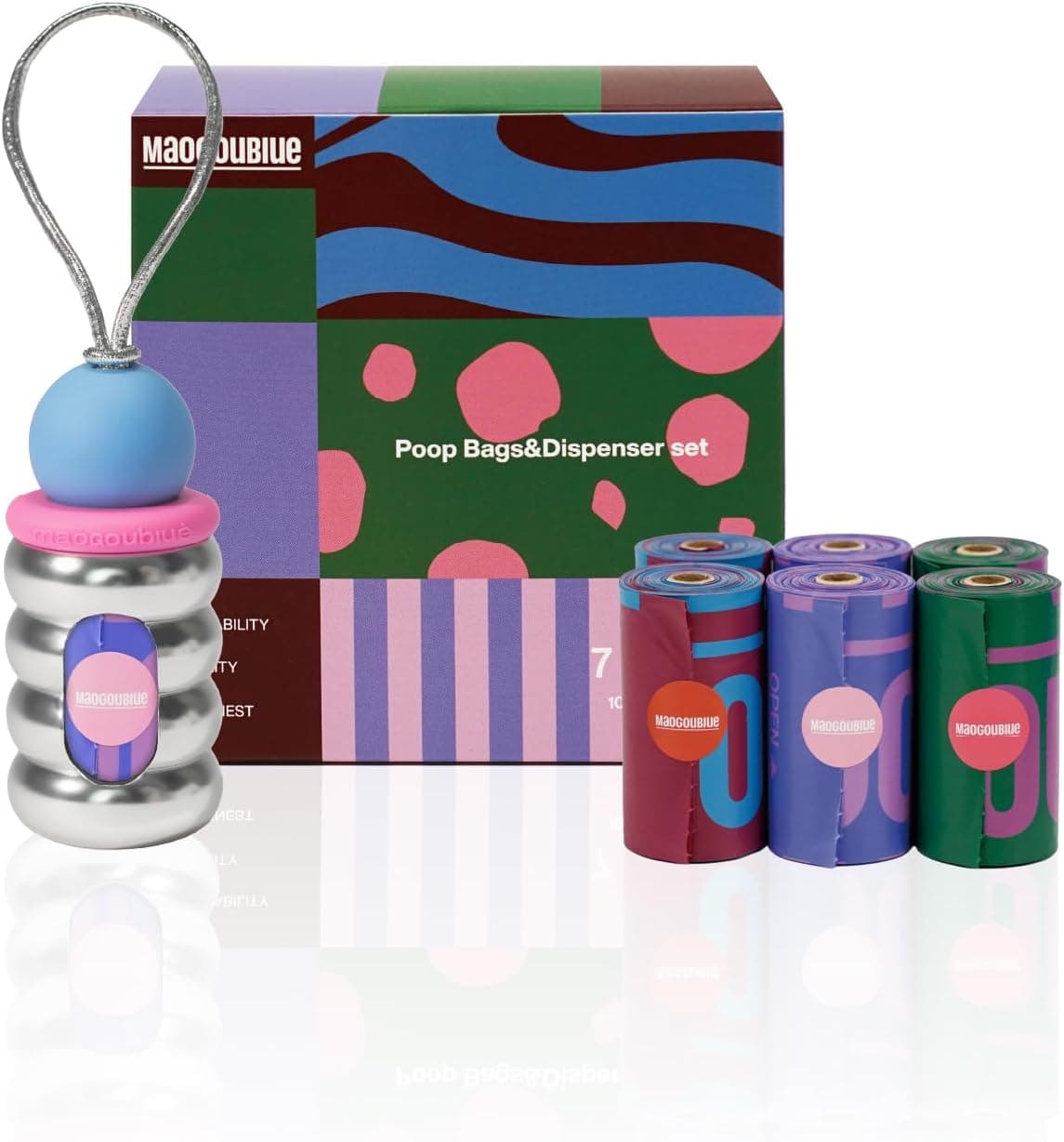 MAOGOUBLUE Dog Poop Bags with Dispenser