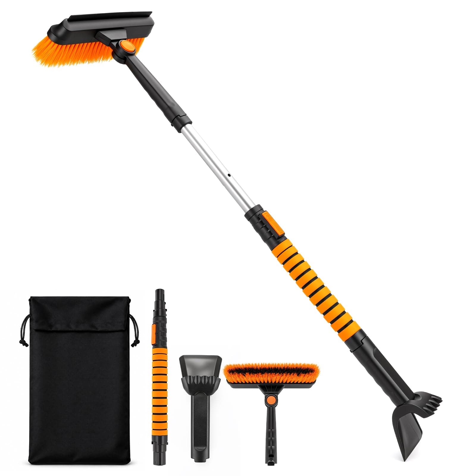 39" 3-in-1 Extendable Snow Brush and Ice Scrapers for Car Windshield