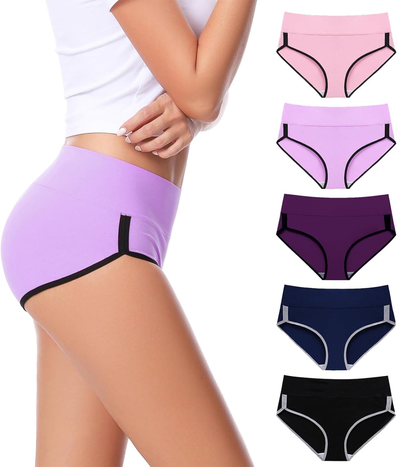 CAILECOTTON Womens Cotton Brief 5 Pack