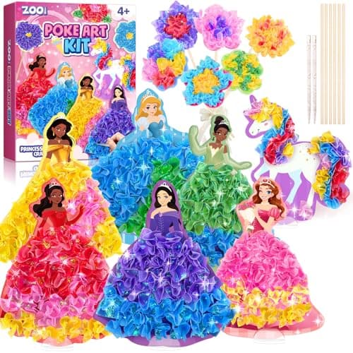 ZOOI Poke Art Kits, Arts and Crafts for Kids 4-6, Pretty Pretty Princess Game, Poke in Crafts for Kids Ages 4-8, Birthday Gifts for 4, 5, 6, 7, 8 Year Old Girl Toys Age 6-8 Art Kits