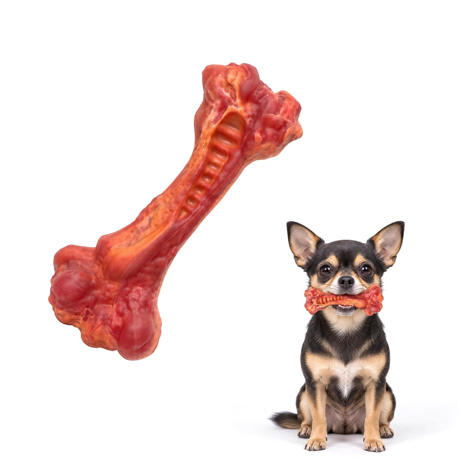 Dog Chew Toys for Aggressive Chewers Durable Natural Rubber Bone