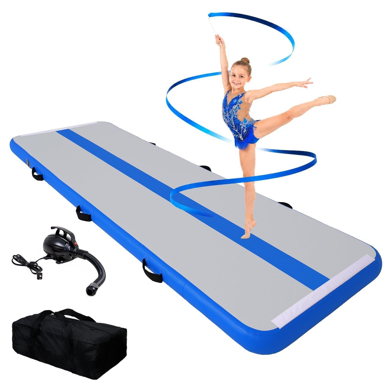 FunWater 10ft Inflatable Gymnastics Mat Tumble Track 4in Thick