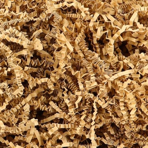 2LB Crinkle Shredded Paper Filler For Gift Baskets, Brown Kraft Crinkle Papers Filler For Thanksgiving Valentine's Day Halloween Gifts Decor, Gift Box Basket Stuffing Raffia For Birthday Festival — image 1
