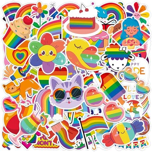 HSHFAMIIY Pride Stickers,100Pcs Pride Accessories, Rainbow Sticker for for Trans Bi Lesbian LGBTQ+ Gay Pride Stuff Accessories, Celebration Parades Home Decor Party Supplies Festivals