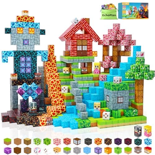 EchoPlan 150PCS Magnetic Blocks, Magnetic Building Blocks for Boys Girls | Magnet Blocks for Kids Ages 3 4 5 6 7 8 9 10, Sensory Stacking Toy Christmas Birthday Gifts for Kids, 1" Large Size — image 1