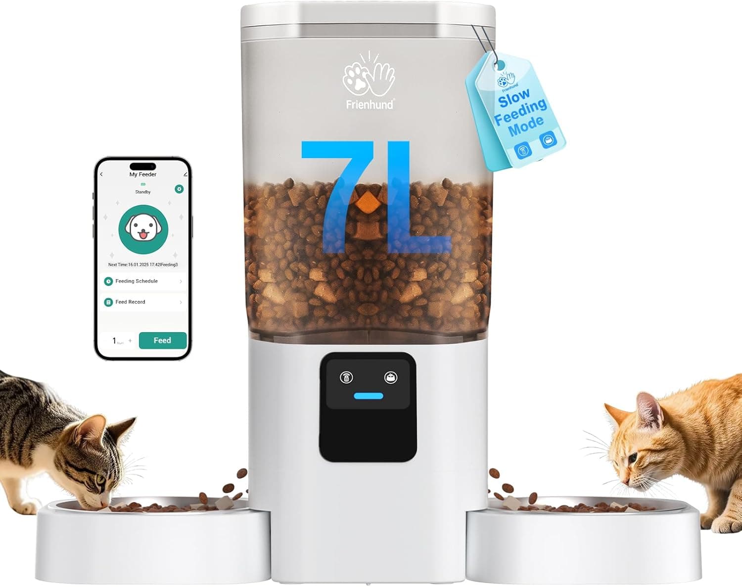 FRIENHUND Automatic Cat Feeder 2 Cats