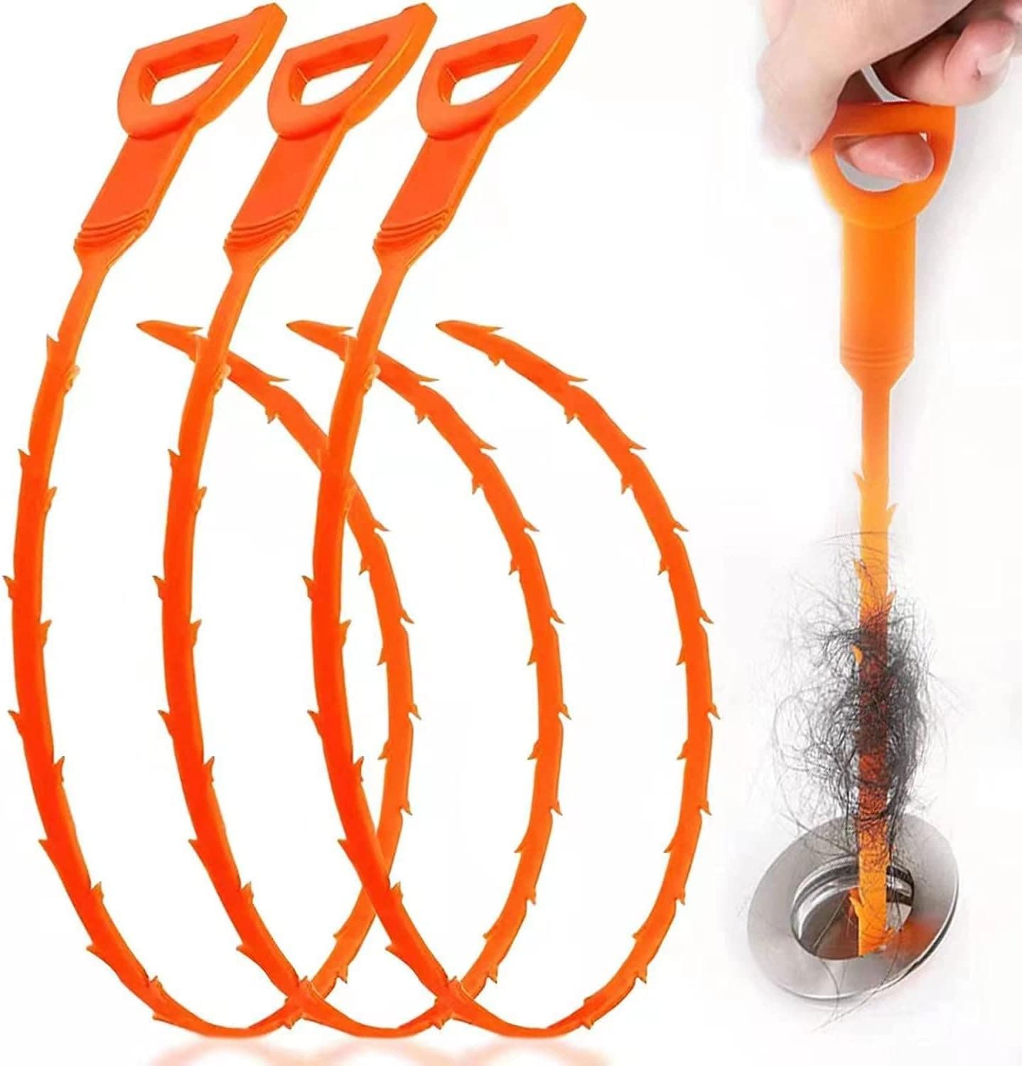 HFLYJPYW 3 Pack 25 Inch Hair Snake Hair Drain Clog Remover