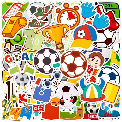 HSHFAMIIY Soccer Stickers - Soccer Party Favors - World Cup Football Stickers, Vinyl Waterproof Sports Stickers Soccer Goodie Bags Stuff Scrapbook Gifts for Boys Girls
