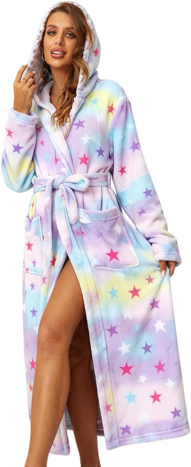 RONGTAI Hooded Long Sleeve Robe