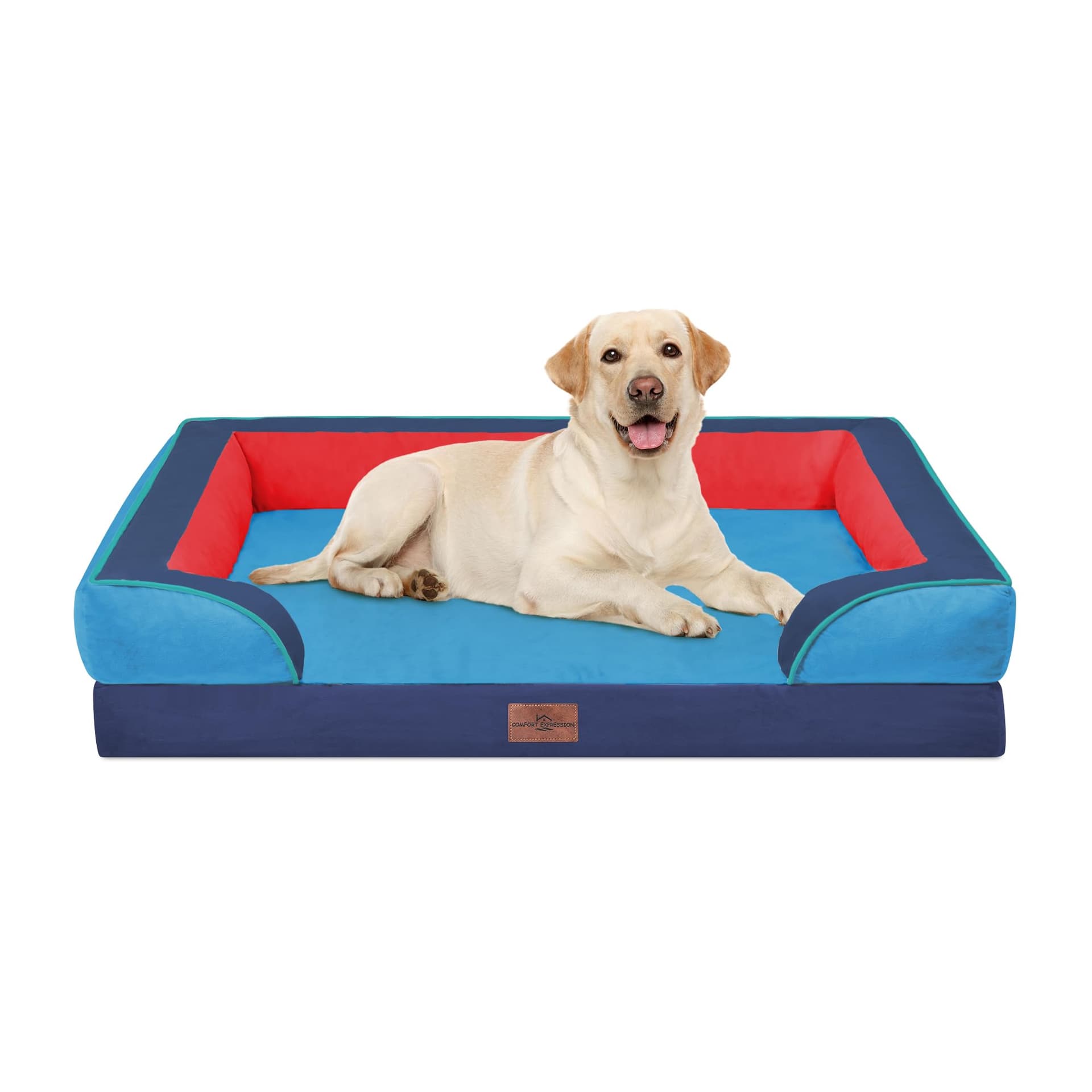 Comfort Expression Orthopedic Dog Bed for Extra Large Dogs with Bolster