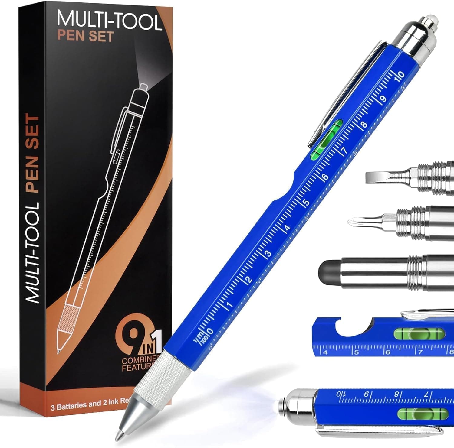 XBLLCYIV Dad Gifts 9 in 1 Multitool Pen Set