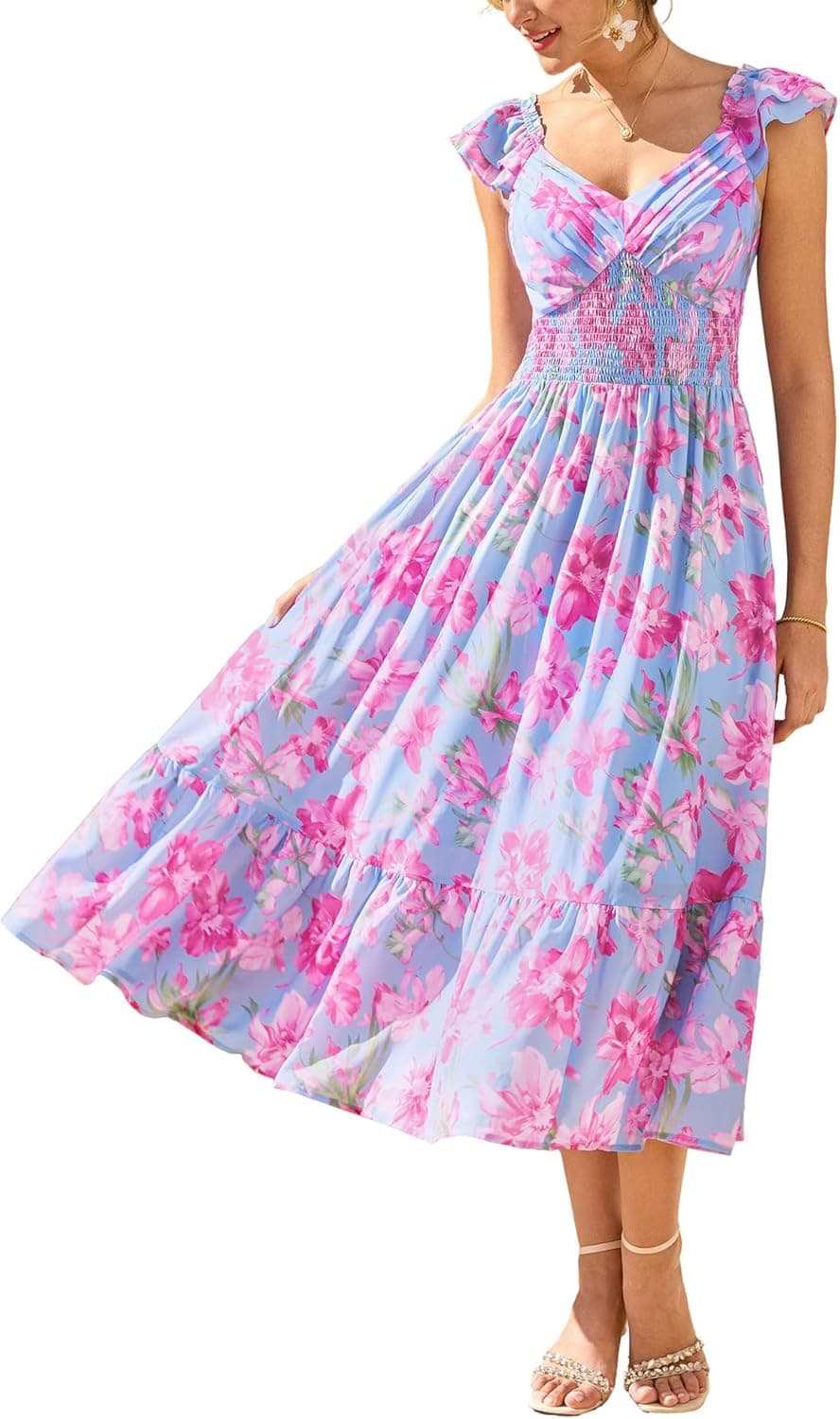 GRACE KARIN Womens Summer Floral Maxi Dress
